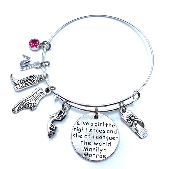 Pin Up Girl Shoe Bracelet Graduation Promotion Friend Gift May Be Personalized - Picture 5 of 7